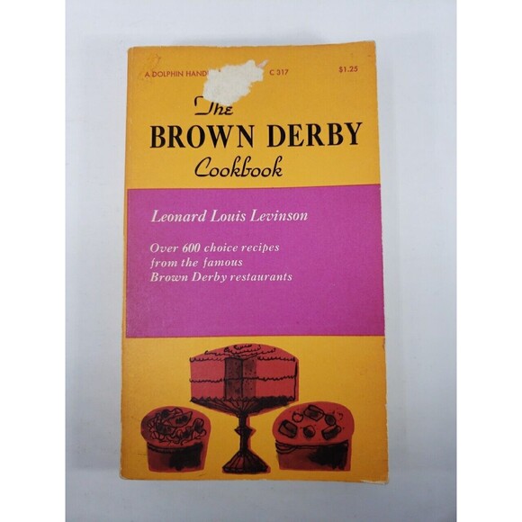 The Brown Derby Cookbook Leonard Louis Levinson 1962 Paperback VTG Collectible - Picture 1 of 16